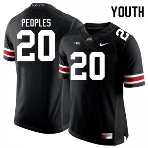 Youth James Peoples Black Ohio State Buckeyes #20 Football 2025 Jersey 393225-509