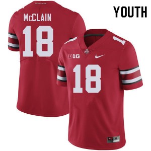 Youth Jaylen McClain Red Ohio State Buckeyes #18 Football Game Jersey 854461-146