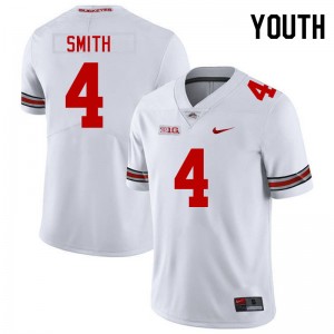 Youth Jeremiah Smith White Ohio State Buckeyes #4 Football Embroidery Jersey 436601-350