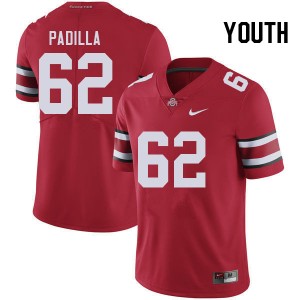 Youth Joshua Padilla Red Ohio State Buckeyes #62 Football 2025-26 Jersey 681061-646