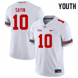 Youth Julian Sayin White Ohio State Buckeyes #10 Football Stitched Jersey 170957-350