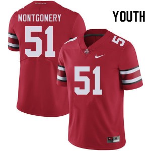 Youth Luke Montgomery Red Ohio State Buckeyes #51 Football Replica Jersey 674504-772