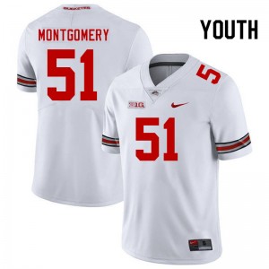 Youth Luke Montgomery White Ohio State Buckeyes #51 Football Stitched Jersey 645517-564