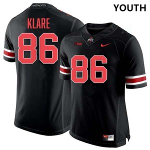 Youth Max Klare Blackout Ohio State Buckeyes #86 Football Replica Jersey 266532-506