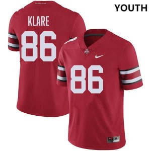 Youth Max Klare Red Ohio State Buckeyes #86 Football University Jersey 630739-892