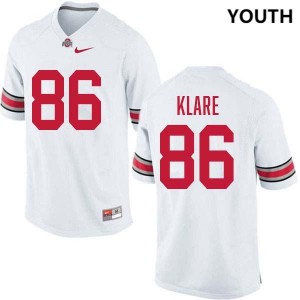 Youth Max Klare White Ohio State Buckeyes #86 Football Embroidery Jersey 192100-843