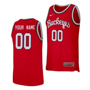 Men Custom Scarlet Ohio State Buckeyes #00 Basketball Stitched Jersey 528333-947