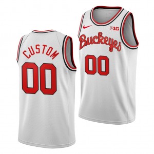 Men Custom White Ohio State Buckeyes #00 Basketball Official Jersey 639842-898