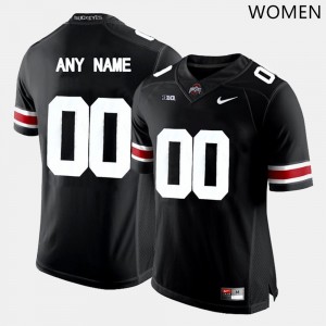 Women Custom Black Ohio State Buckeyes #00 Football High School Jersey 781198-809