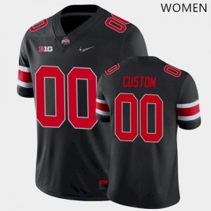 Women Custom Blackout Ohio State Buckeyes #00 Football Stitched Jersey 709548-519
