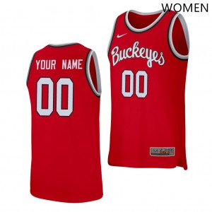 Women Custom Scarlet Ohio State Buckeyes #00 Basketball 2025-26 Jersey 924016-384