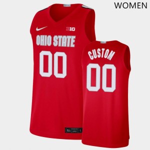 Women Custom Scarlet Ohio State Buckeyes #00 Basketball Replica Jersey 526817-213