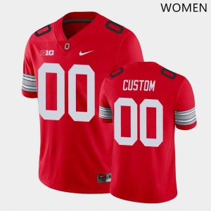 Women Custom Scarlet Ohio State Buckeyes #00 Football Game Jersey 518632-813