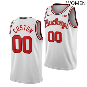 Women Custom White Ohio State Buckeyes #00 Basketball Alumni Jersey 977037-818