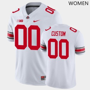 Women Custom White Ohio State Buckeyes #00 Football NCAA Jersey 707978-684